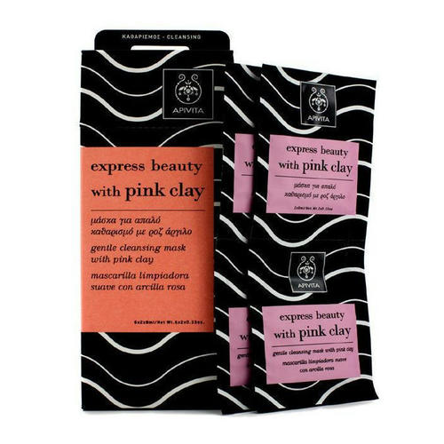 Маска Apivita Express Beauty для деликатной очистки с розовой глиной 2х8 мл