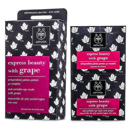 Маска Apivita Express Beauty против морщин с виноградом для кожи вокруг глаз 2х2 мл