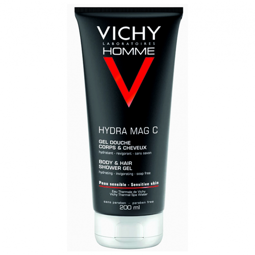 Гель для душа Vichy Homme Гидра Маг C тонизирующий увлажняющий для тела и волос 200 мл