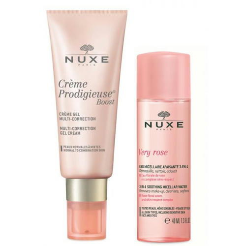 Набор (Крем-гель Nuxe Замечательный Boost для кожи лица 40 мл + Вода Nuxe Very Rose мицеллярная 40 мл)