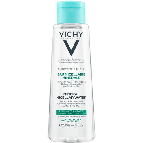 Мицеллярная вода Vichy Purete Thermale для жирной и комбинированной кожи лица и глаз, 200 мл