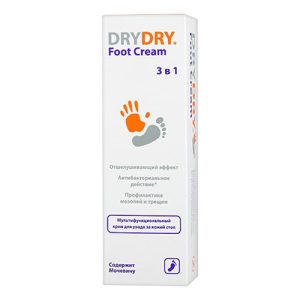 DRY DRY, Мультифункциональный крем для ухода за кожей стоп Foot Cream 3 in 1, 100 мл