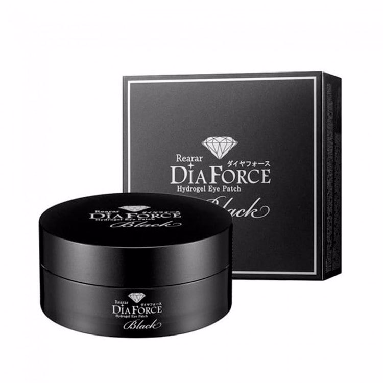 REARAR DIA FORCE EYE PATCH BLACK (60ea), Гидрогелевые патчи для глаз с экстрактом черного жемчуга (60шт) (Большие)