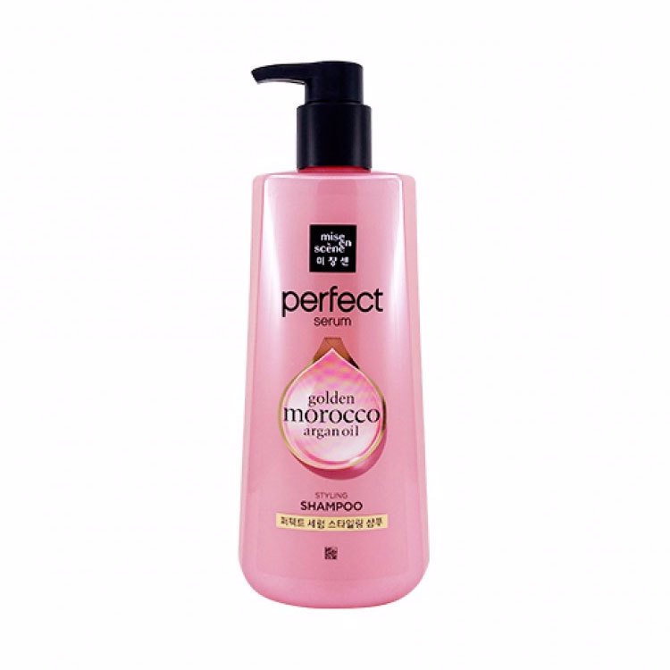 MISE-EN-SCENE PERFECT SERUM GOLDEN MOROCCO ARGAN OIL STYLING SHAMPOO (680ml), Питательный шампунь для повреждённых волос (680мл)