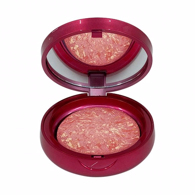 UNEEDCOLOR AURA MARBLE BLUSHER #02 PEACH ORANGE (1pcs), Румяна с шиммером #02 Персиковый апельсин (1шт)