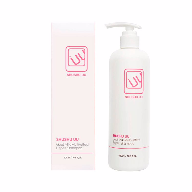 SHUSHU UU GOAT MILK MULTI-EFFECT REPAIR SHAMPOO (WHITE) (500ml), Многоцелевой восстанавливающий шампунь с козьим молоком (Белый) (500мл)