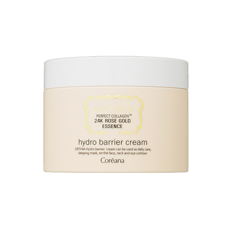 COREANA ORTHIA PERFECT COLLAGEN 24K ROSE GOLD ESSENCE HYDRO BARRIER CREAM (100ml), Увлажняющий и отбеливающий крем для лица (100мл)