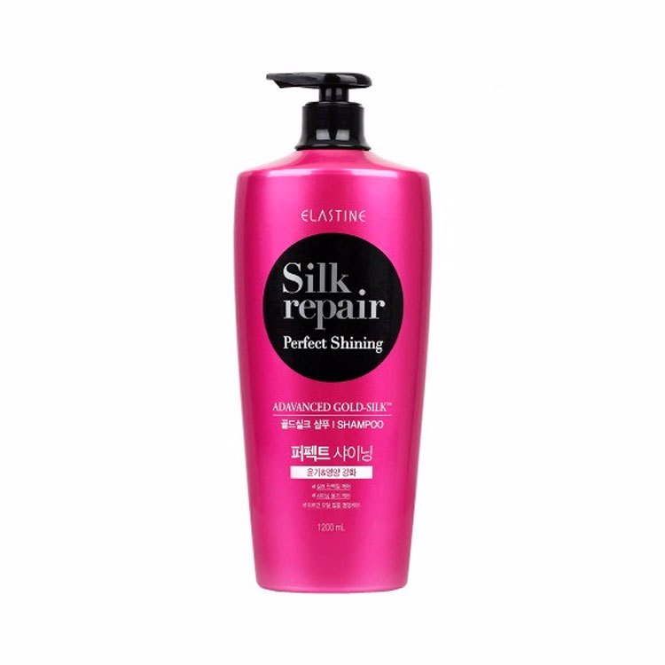 ELASTINE SILK REPAIR PERFECT SHINING SHAMPOO (550ml), Восстанавливающий шампунь на основе шелка для придания блеска (550мл)