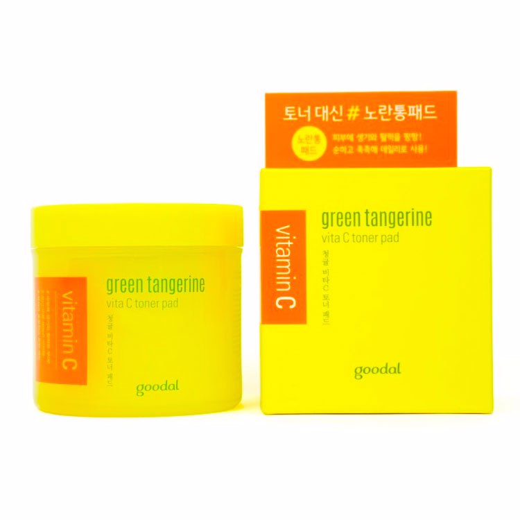 GOODAL GREEN TANGERINE VITA C TONER PAD (70ea), Тонер-пэды с витамином С (70шт)