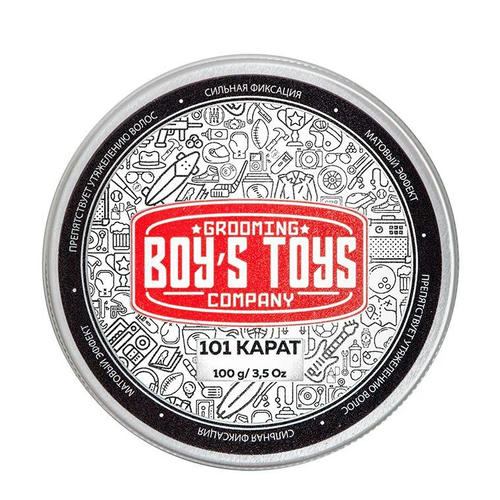 Boys Toys, Паста для укладки волос высокой фиксации с низким уровнем блеска 101 Karat Strong Hold Matte Paste, 100 мл