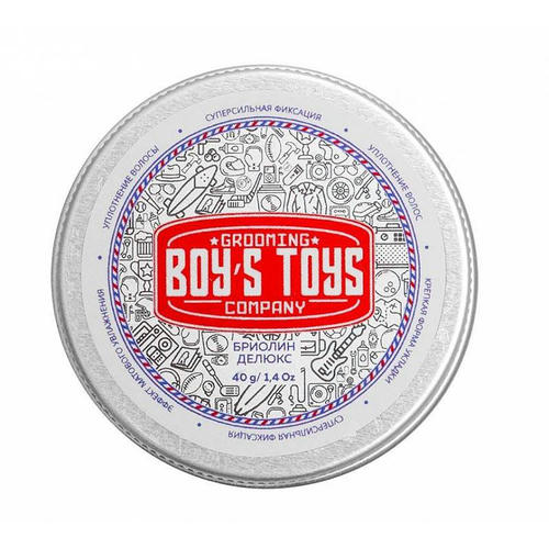 Boys Toys, Бриолин для укладки волос сверх сильной фиксации со средним уровнем блеска Deluxe Oil Based Clay, 40 мл