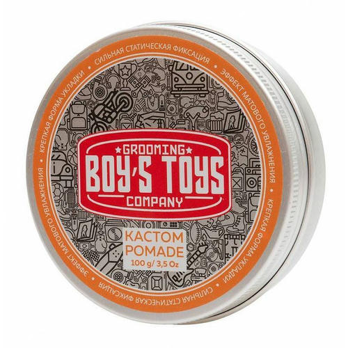 Boys Toys, Помада для укладки волос сильной фиксации и средним уровнем блеска Custom Pomade Strong Hold, 100 мл — изображение 2