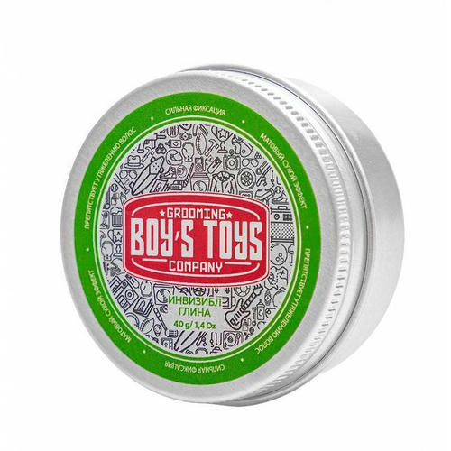 Boys Toys, Глина для укладки волос средней фиксации с низким уровнем блеска Invisible Forming Matte Clay, 40 мл — изображение 2
