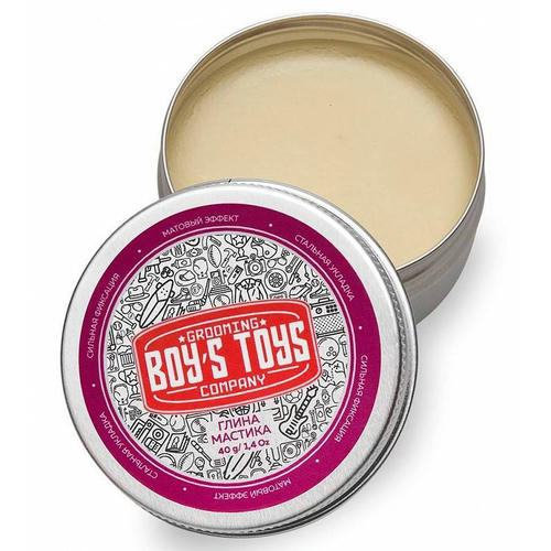Boys Toys, Глина для укладки волос высокой фиксации с низким уровнем блеска Strong Hold Clay Putty, 40 мл — изображение 2