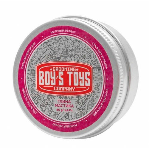 Boys Toys, Глина для укладки волос высокой фиксации с низким уровнем блеска Strong Hold Clay Putty, 40 мл — изображение 3
