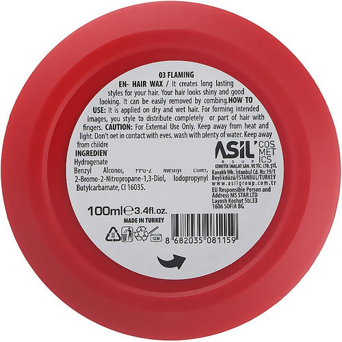 Nishman Hair Styling Wax 03 Flaming, Воск для стилизации волос, 150ml — изображение 2