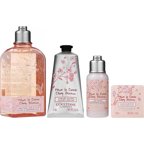 Набор - L'Occitane Cherry Blossom (sh/gel/250ml + b/lot/75ml + soap/50g + h/cr/75ml) — изображение 2