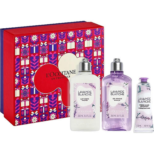 Набор (b/milk/250ml + sh/gel/250ml + h/cr/30ml) - L'Occitane Lavande Blanche