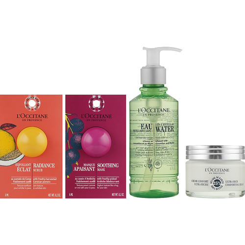 Набор - L'Occitane Face Care (micellar/200ml + cr/50ml + mask/6ml + scr/6ml) — изображение 2