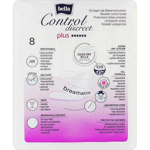 Bella Control Discreet Plus, Урологические прокладки для женщин, 8 шт. — изображение 2