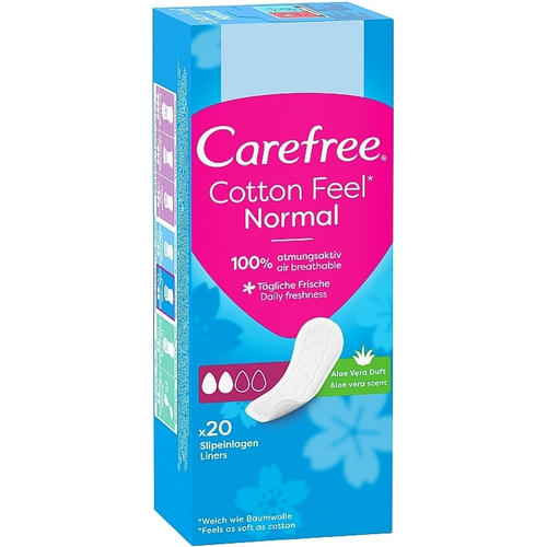 Carefree Cotton Feel Aloe, Гигиенические ежедневные прокладки с экстрактом алоэ, 20 шт. — изображение 2