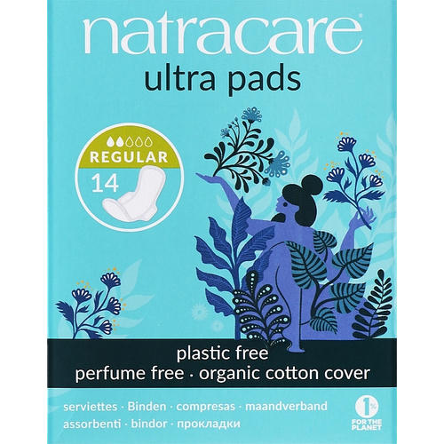 Natracare Ultra Pads Regular, Прокладки "Ультратонкие Норма" с крылышками , 14 шт.