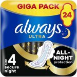 Always Ultra Secure Night, Гигиенические прокладки, размер 4, 24 шт.