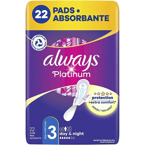 Always Platinum Protection +Extra Comfort Day&Night, Гигиенические прокладки, размер 3, 22 шт — изображение 2