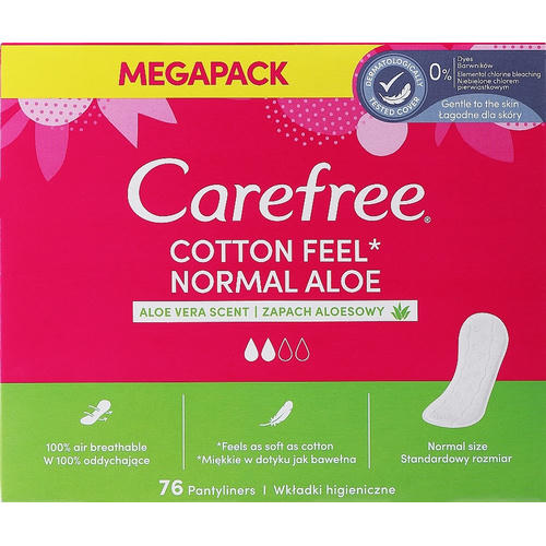 Carefree Aloe, Ежедневные гигиенические прокладки с экстрактом алоэ, 76 шт.