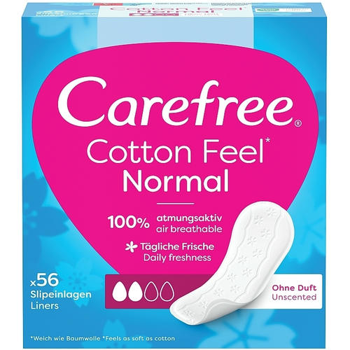 Carefree Cotton Unscented Pantyliners, Гигиенические ежедневные прокладки, 56шт