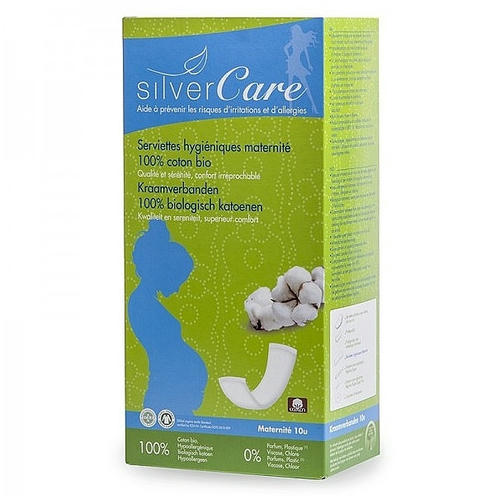 Silver Care Cotton Squares, Гигиенические салфетки для беременных, 10шт