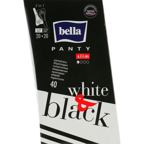 Bella, Прокладки Panty Black & White, 40 шт