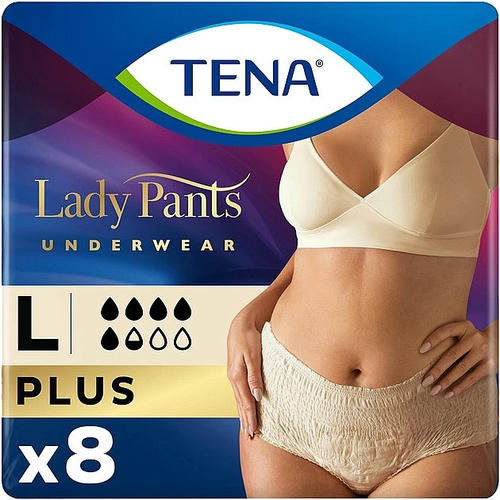 Tena, Урологические трусы для женщин Lady Pants Plus L, кремовые, 8 шт.
