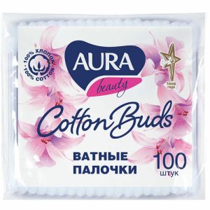 Ватные палочки 100 шт полиэтилен Aura
