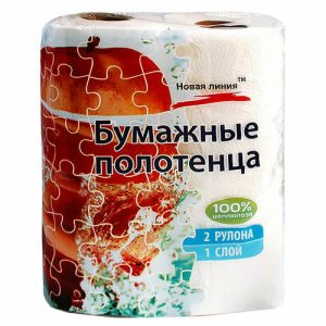 Полотенце бумажное 1 слой 2 рулона белое New Line Комфорт