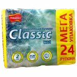 Туалетная бумага Freshweek Classic Белая 2 слоя 24 шт 16.25 м с втулкой в ассортименте