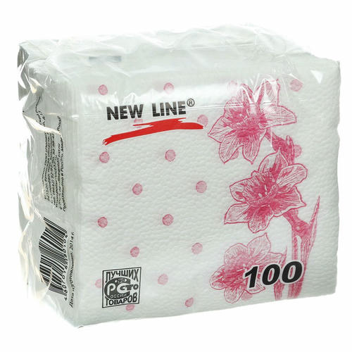 Салфетки бумажные New Line Нарцисс 100 шт 24х24 см в ассортименте