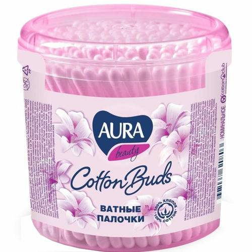 Ватные палочки 200 шт стакан Aura Beauty