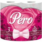 Туалетная бумага Pero Rose 3 слоя 4 шт с втулкой белая, ароматизированная