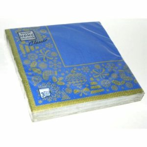 Салфетки Home Collection Classic Золото на синем 20 шт 3 слоя 33х33 см