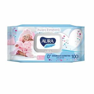 Салфетки влажные Aura Ultra Comfort Алое+Витамин Е детские 100 шт
