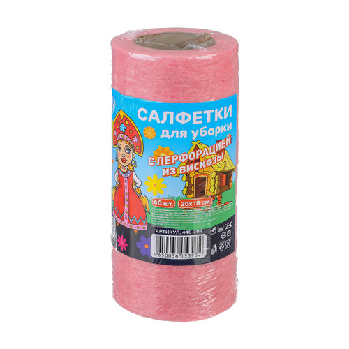 Салфетки универсальные 40 шт.в рулоне, 20x18 см., вискоза, герои — изображение 2