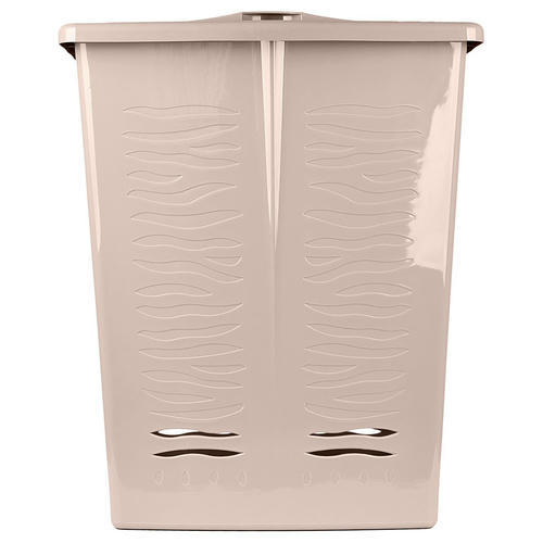 Корзина для белья Keeplex Regular с откидной крышкой 60л 48х34,5х59,5см бежевый топаз — изображение 2
