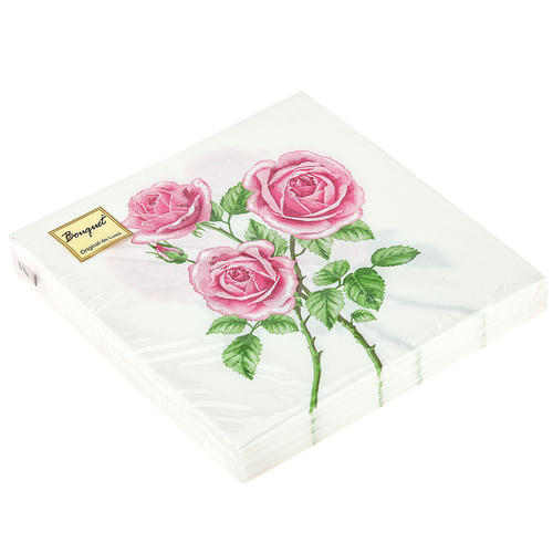 Салфетки 33х33, 2 слоя, 20л, Bouquet Original de Luxe, "Три розы"