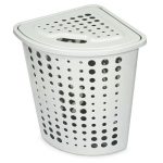 Корзина пл д/белья угловая 45,0л "Молетта" светло-серый с/кр 50,8х40,2х55,4см