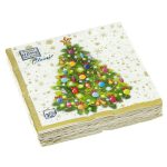 Салфетки 20л, Bouquet Home Collection Classic, 3хсл., "Новогодняя ель на белом"