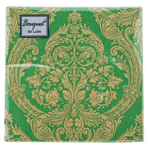 Салф. Bouquet de Luxe 24х24 3 слоя 25л "royal (золото) на зеленом" — изображение 2