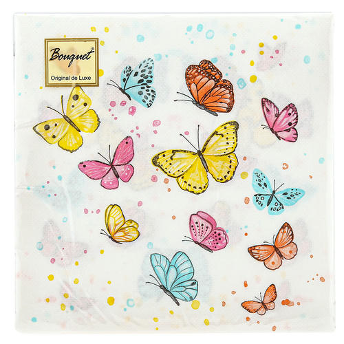 Салфетки 33х33, 2 слоя, 20л, Bouquet Original de Luxe, "Бабочки" — изображение 2
