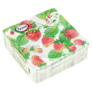 Салфетки 24*24 1сл 40шт Desna Design "Земляника"