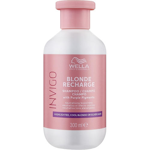 Шампунь-нейтрализатор желтизны, Wella Professionals Invigo Blonde Recharge Color Refreshing Shampoo For Cool Blonde